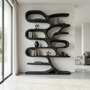 Contemporary Wooden Bookcase For Minimalist Living Room Decor