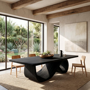 Modern Dining Table With Infinity Curve Base For Luxury Dining