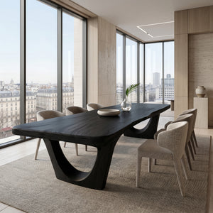 Contemporary Rectangular Sculpture Dining Table For Dining Room