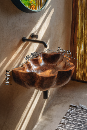 Handcrafted Live Edge Wood Basin For Unique Bedroom Vanity Decor