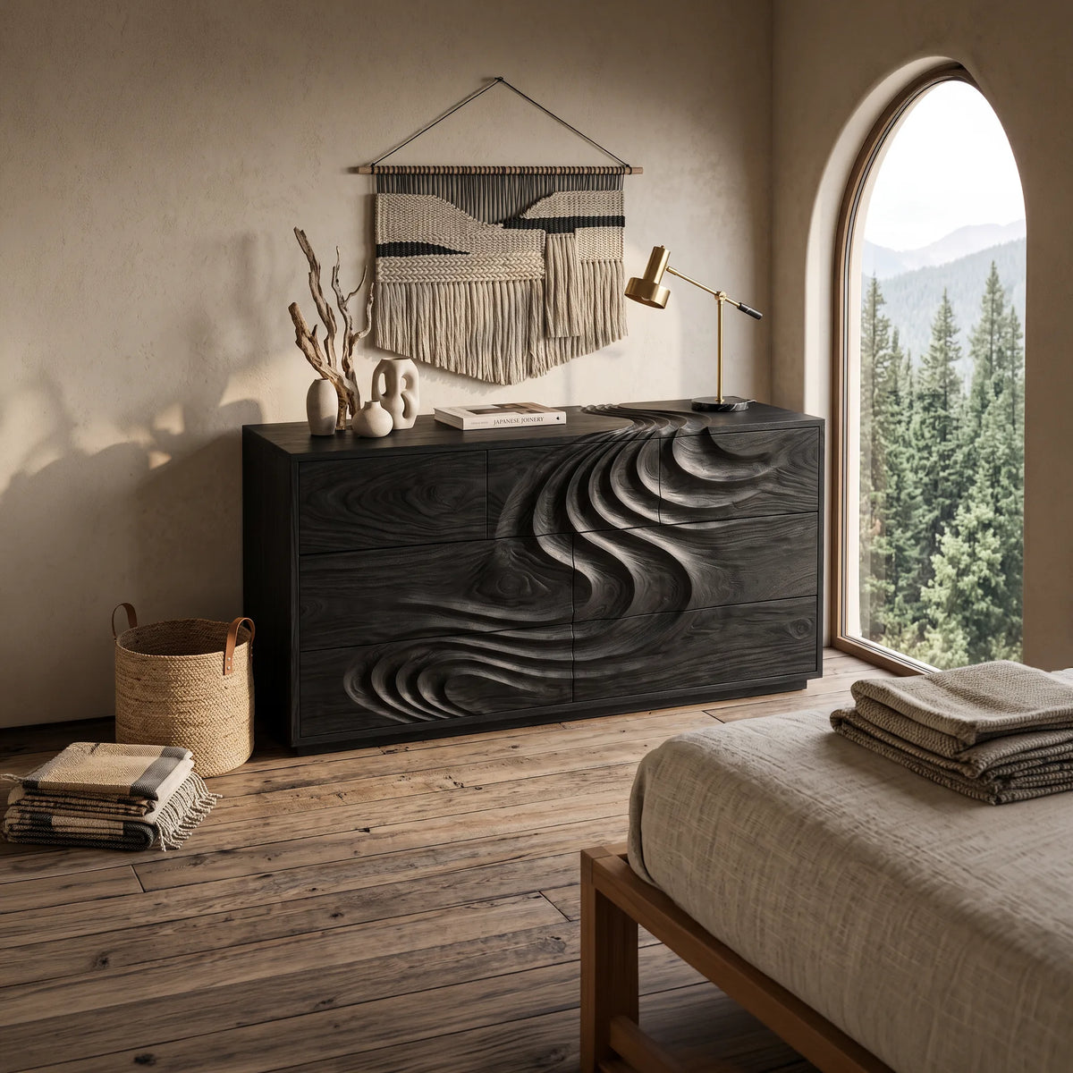 Modern Wave Chest Dresser For Master Bedroom – ET Woodcrafts