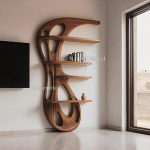 Modern Organic Bookshelf For Living Room Interior Decor