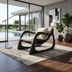 Biophilic Organic Accent Chair Tropical Sunroom