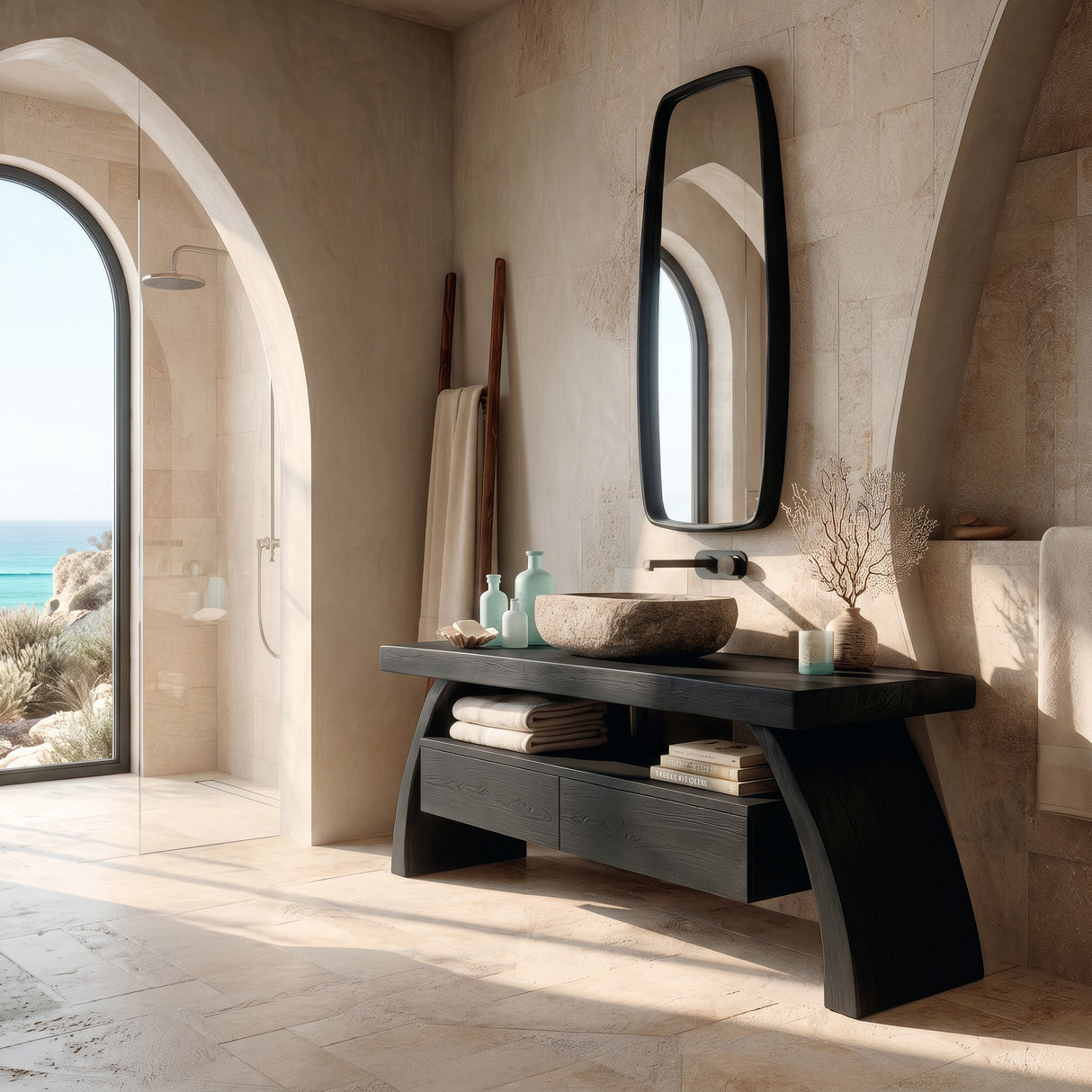 Contemporary Wood Bathroom Vanity With Drawer Storage For Bathroom