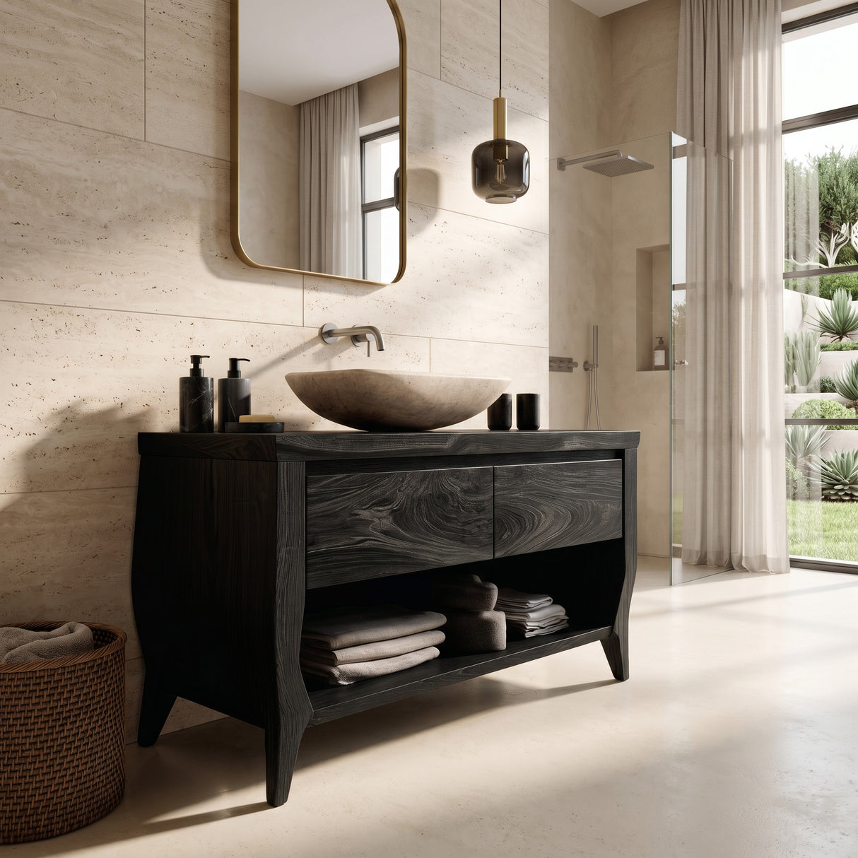 Contemporary Wooden Bathroom Vanity For Spa Or Bathroom