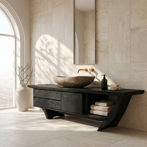 Contemporary Bathroom Vanity With Storage And Drawers For Bathroom
