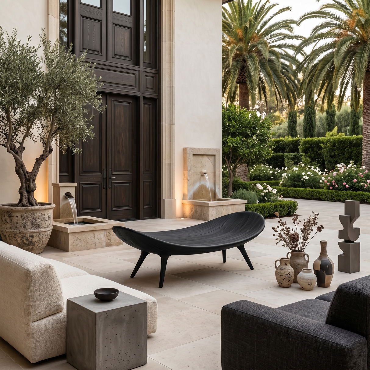 Sculptural Outdoor Bench For Garden Or Relaxed Spaces