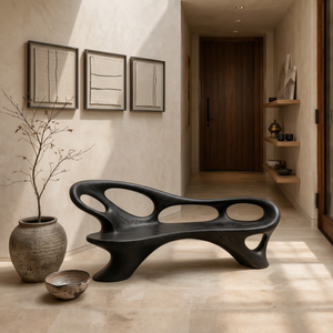 Modern Entryway Bench With Continuous Curved Structure For Modern Living