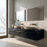 Modern Floating Bathroom Vanity With Wave Texture For Bathroom