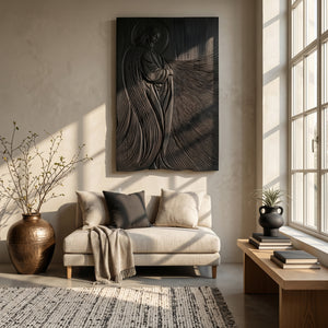 Modern Sacred Wood Carving Wall Art For Living Room