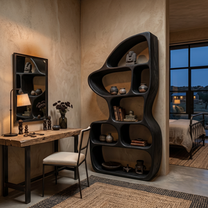 Organic Bookcase With Contemporary Sculptural Form For Living Room