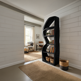 Mid Century Modern Unique Bookshelf Living Room Storage