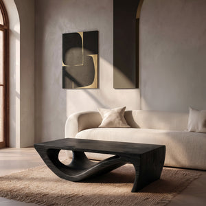 Modern Sculptural Wooden Coffee Table For Living Room
