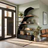Organic Wooden Bookshelf For Living Area