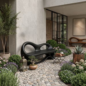 Organic Sculptural Bench For Luxury Entryway Decor