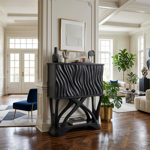 Modern Wooden Console Table With Sculptural Legs For Home Decor