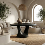 Farmhouse Round Wooden Dining Table For Dining Room