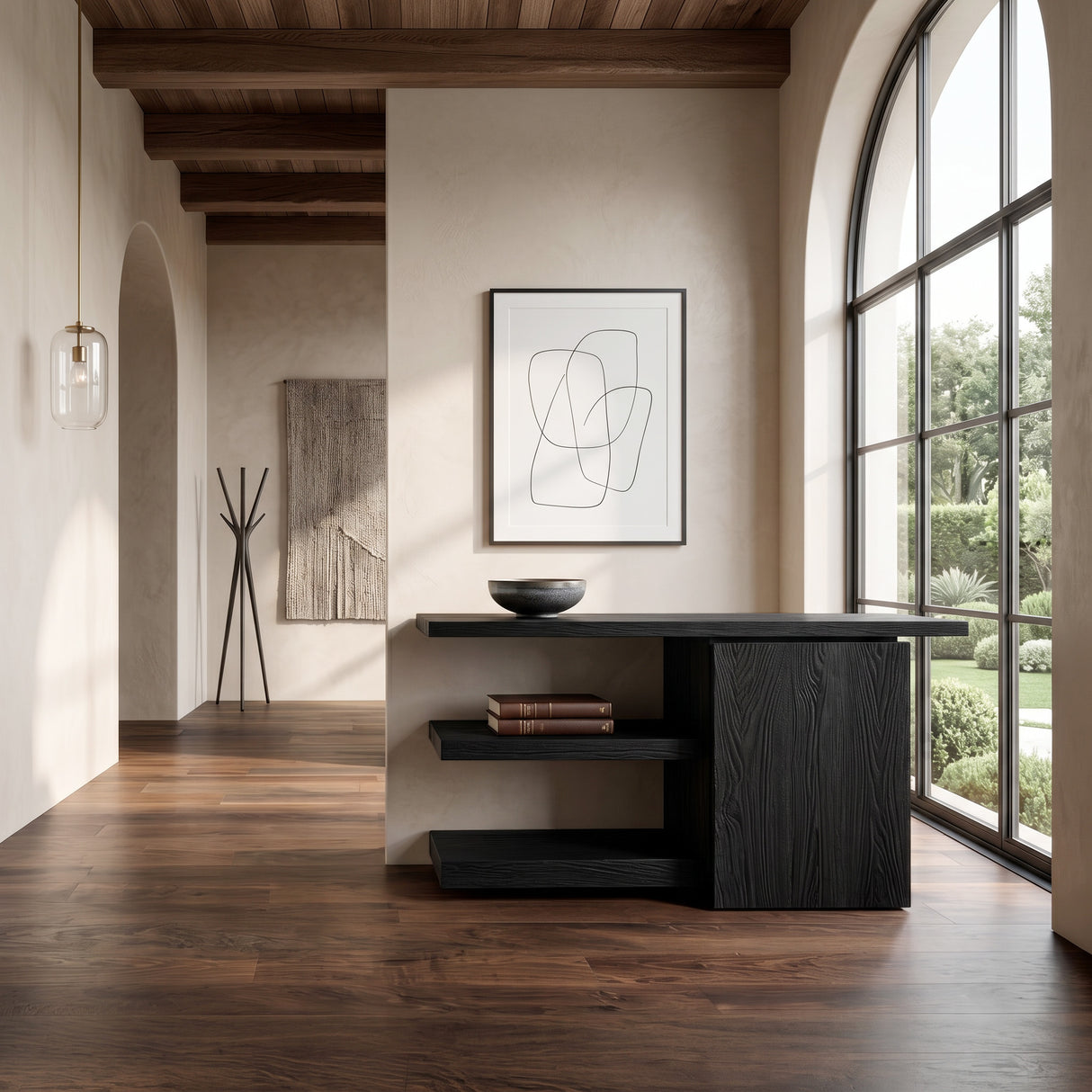 Modern Asymmetrical Console Table For Entryway