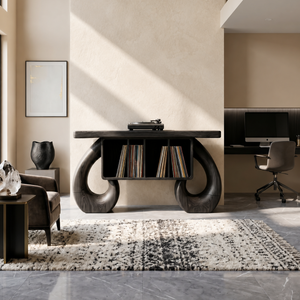 Sculptural Loop Record Player Console Contemporary Interior