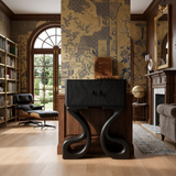 Contemporary Wooden Console Table Symmetrical Base Design For Entryway