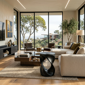 Modern Wooden Open Loop Side Table For Living Furniture