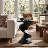 Elegant Side Table With Softly Curved Base For Living Room