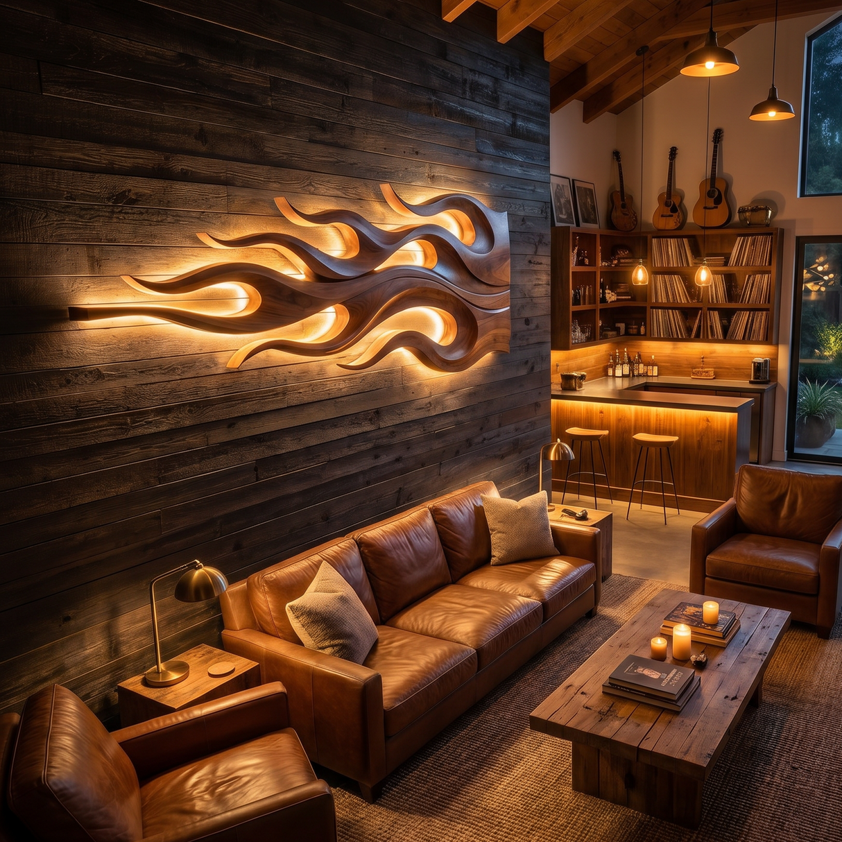 Mid Century Dimensional Wall Decor For Luxury Retreat Interior