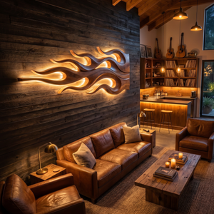 Mid Century Dimensional Wall Decor For Luxury Retreat Interior