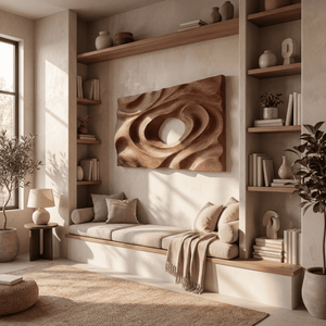 Scandinavian Carved Wall Decor Panel For Bedroom Space
