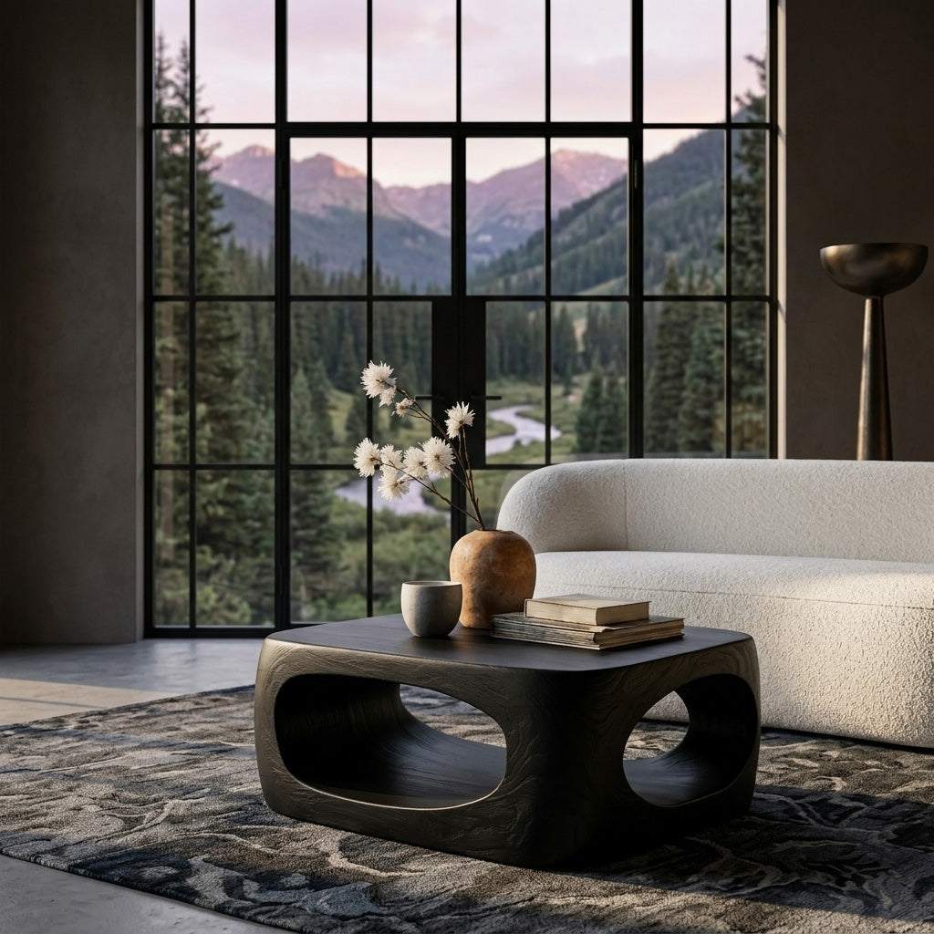Artistic Carved Coffee Table For Living Room