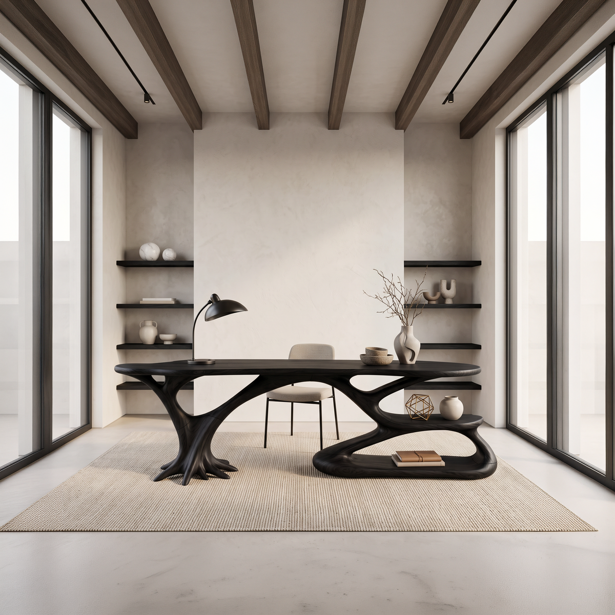Artistic Tiered Shelf Computer Desk Living Room Office