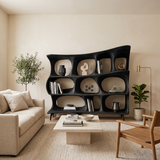 Organic Carved Bookshelf For Living Room Or Office Storage