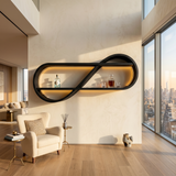 Scandinavian Open Shelf Wine Rack For Apartment Interior