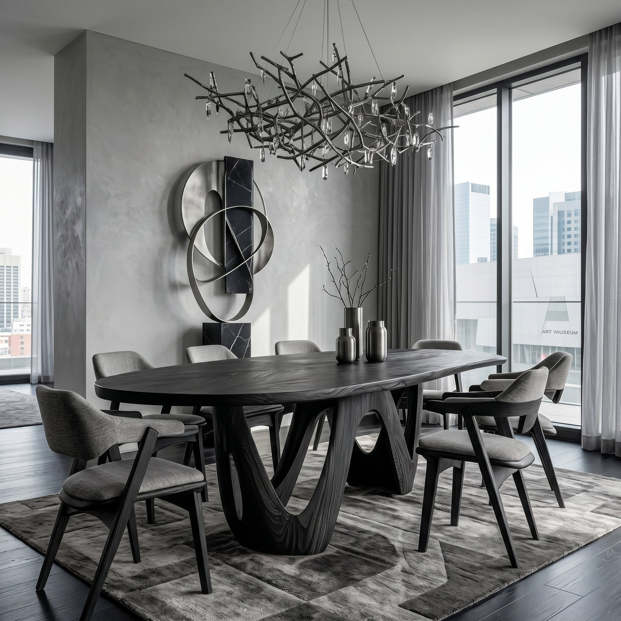 Artistic W-shape Leg Dining Table For Contemporary Dining Room