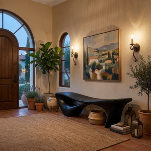 Modern Sculptural Bench For Entryway Or Living Room