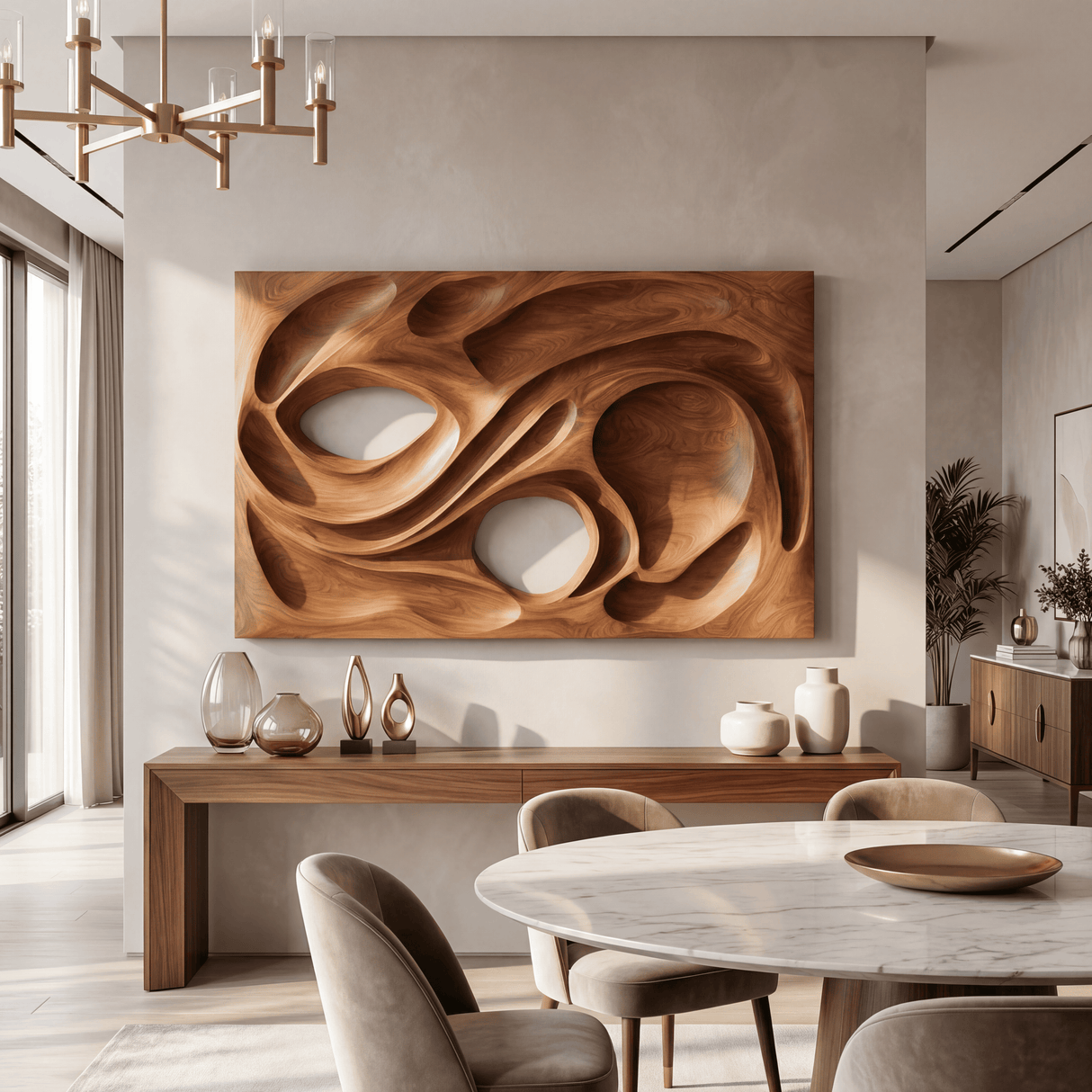 Scandinavian Embossed Wall Panel Decor For Dining Area