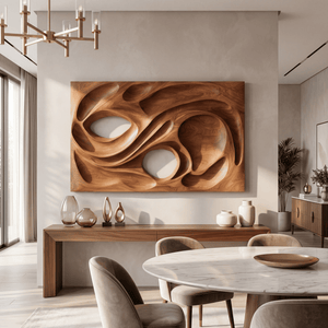 Scandinavian Embossed Wall Panel Decor For Dining Area