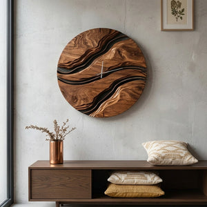 Minimalist Artistic Wooden Wall Clock For Living Room Design