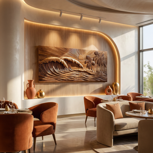 Tropical Beach Wood Wall Decor For Modern Coastal Living Space