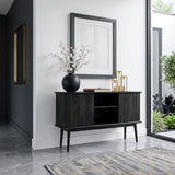 Organic Wooden Fluted Console Table For Entryway