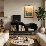 Organic Wooden Record Player Stand For Music Room