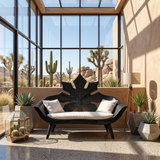 Modern Maple Leaf Carved Bench For Patio Interior Area