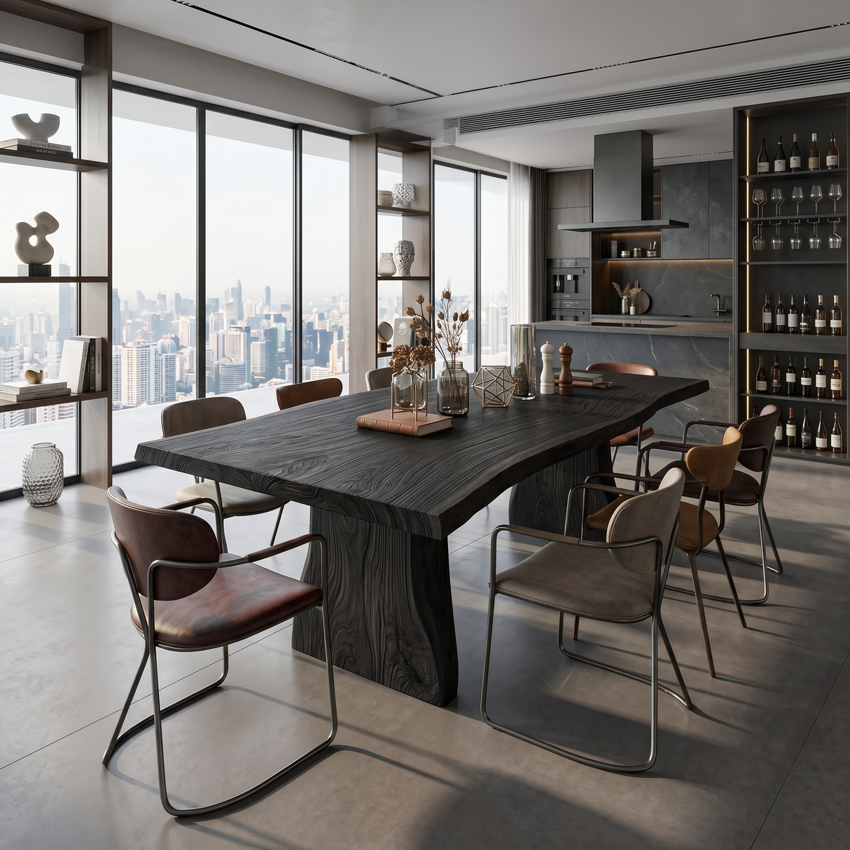 Handcrafted Live Edge Dining Table For Modern Kitchen
