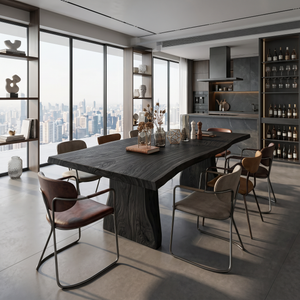 Handcrafted Live Edge Dining Table For Modern Kitchen