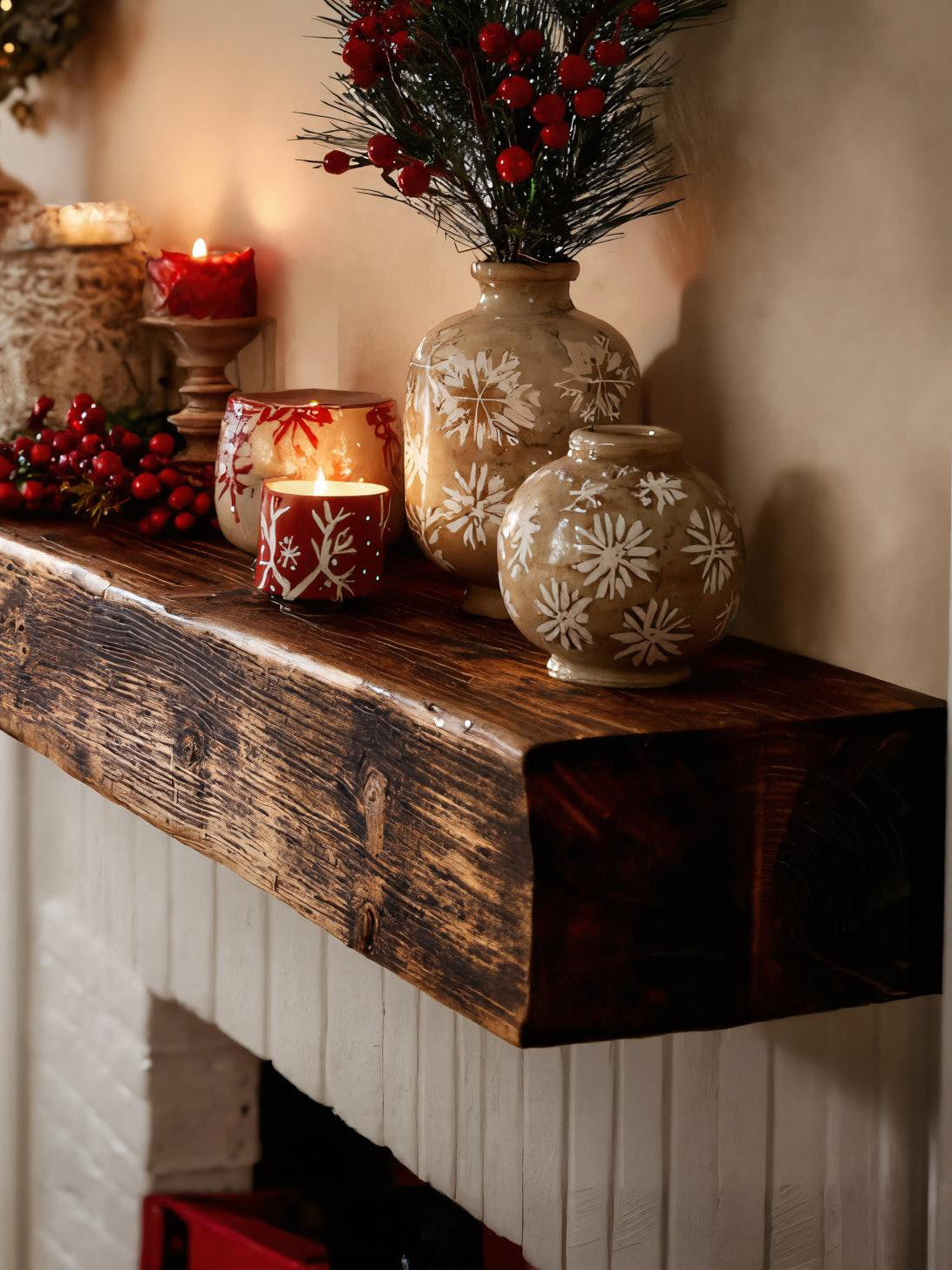 Rustic Fireplace Mantel Shelf For Living Room