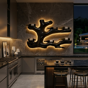 Rustic Live Edge Wine Rack Wall Hanging For Home Interiors