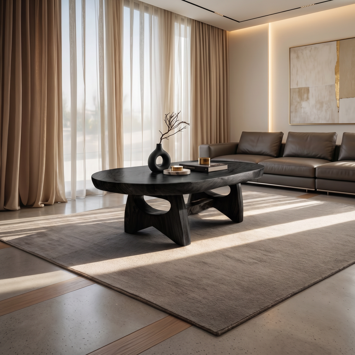 Organic Oval Coffee Table For Loft Living
