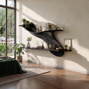 Handcrafted Natural Wood Shelving Unit For Home Library Storage