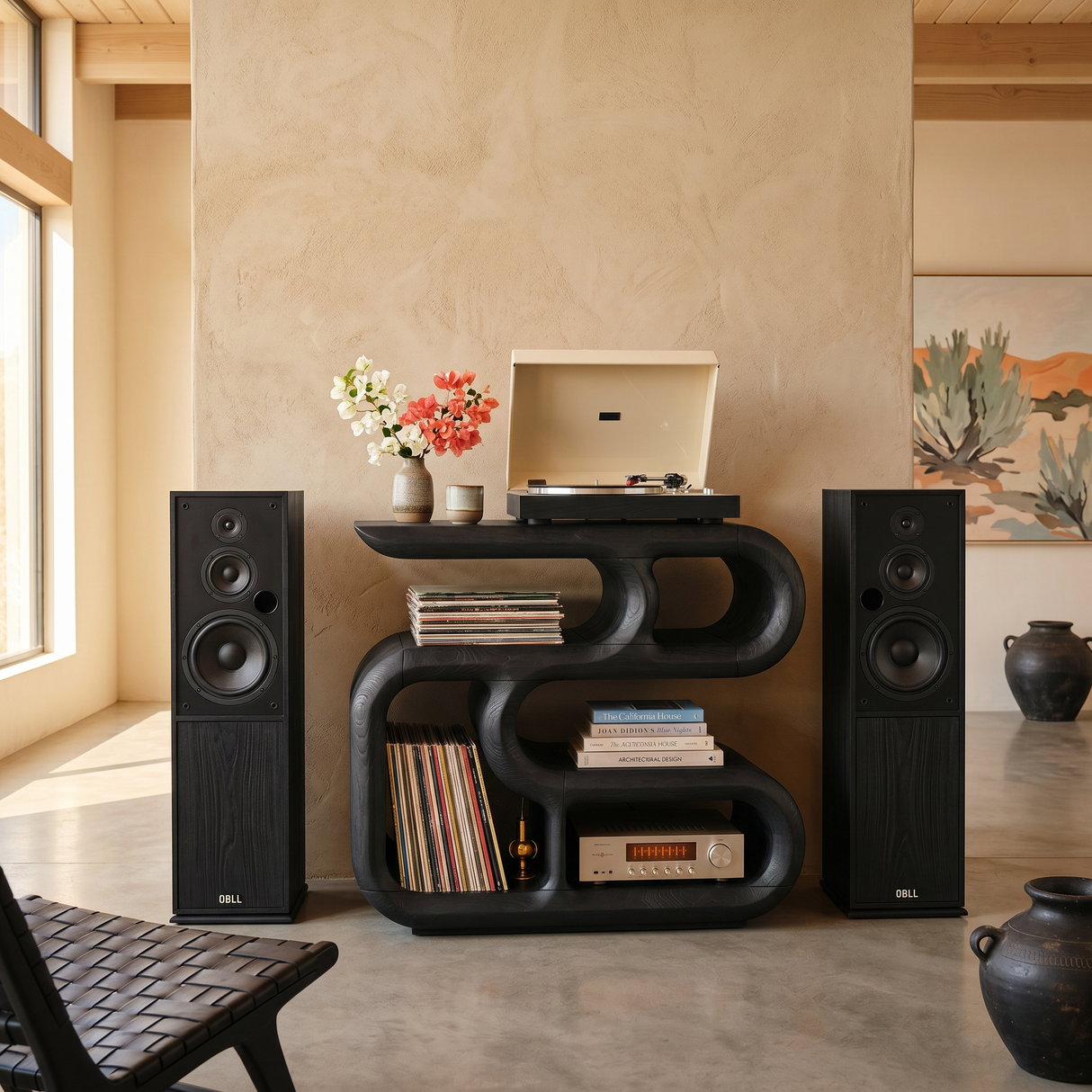Minimalist Record Player Cabinet For Apartment Living Space