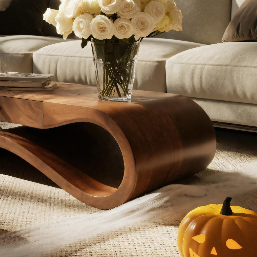 Rustic Halloween Sculptural Wood Coffee Table For Living Room Or Office